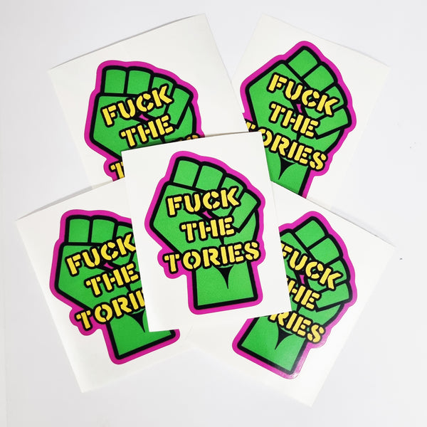 Fuck The Tories Shaped Vinyl Sticker Pack