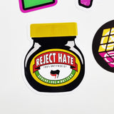 Reject Hate Shaped Vinyl Sticker