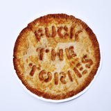 Fuck The Tories Pie Shaped Vinyl Sticker