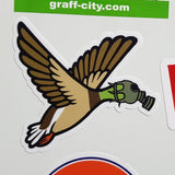 Flying Duck Shaped Sticker