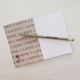Bundle of 3 "Love & Hope" A6 Recycled Notebook Pencil Sets