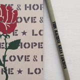 Bundle of 3 "Love & Hope" A6 Recycled Notebook Pencil Sets