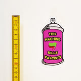 This Machine Kills Fascists Shaped Vinyl Sticker