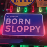 AI Music is Born Sloppy Vinyl Sticker