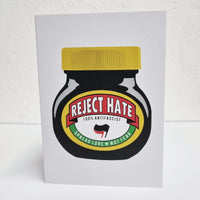 Reject Hate Greetings Card