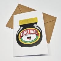 Reject Hate Greetings Card