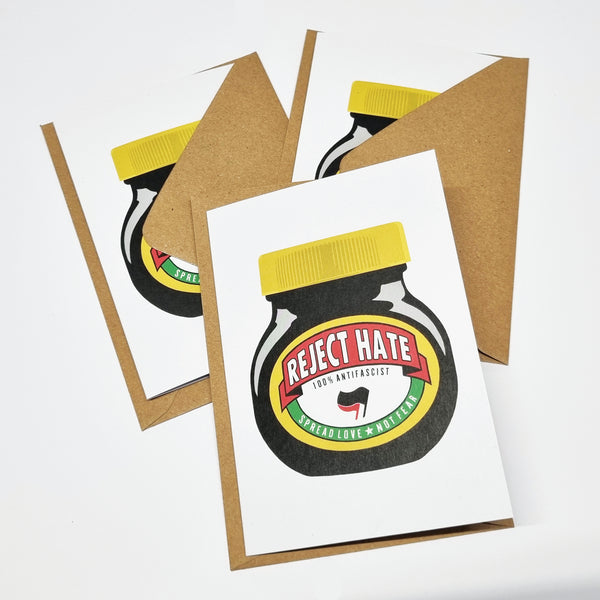 Reject Hate Greetings Cards (3 pack)