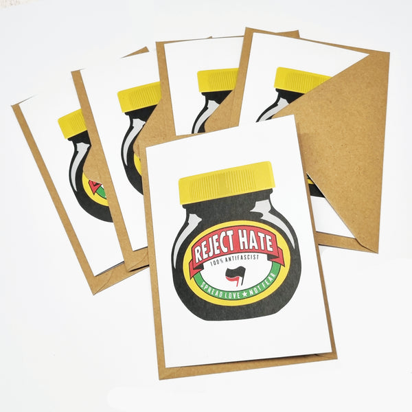 Reject Hate Greetings Cards (5 pack)