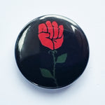 Rose Fist (Black) 38mm Badge.