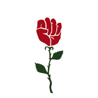 Rose Fist (White) 38mm Badge