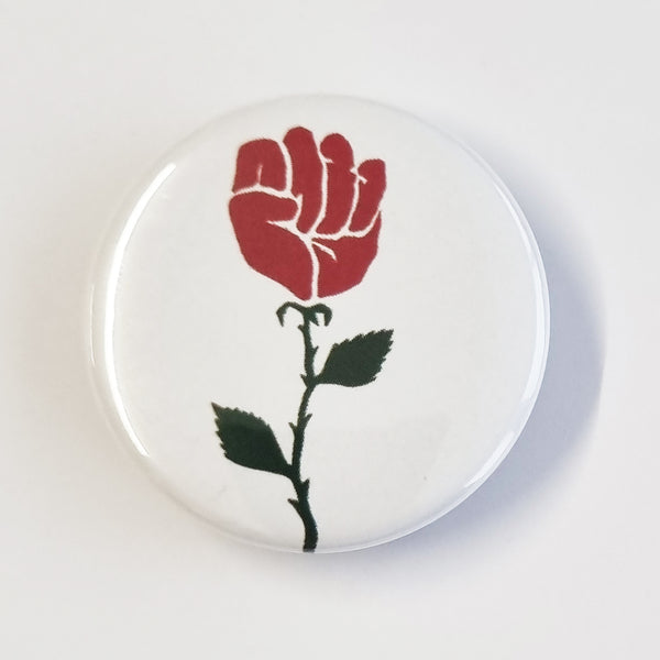 Rose Fist (White) 38mm Badge