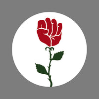 Rose Fist (White) 38mm Badge